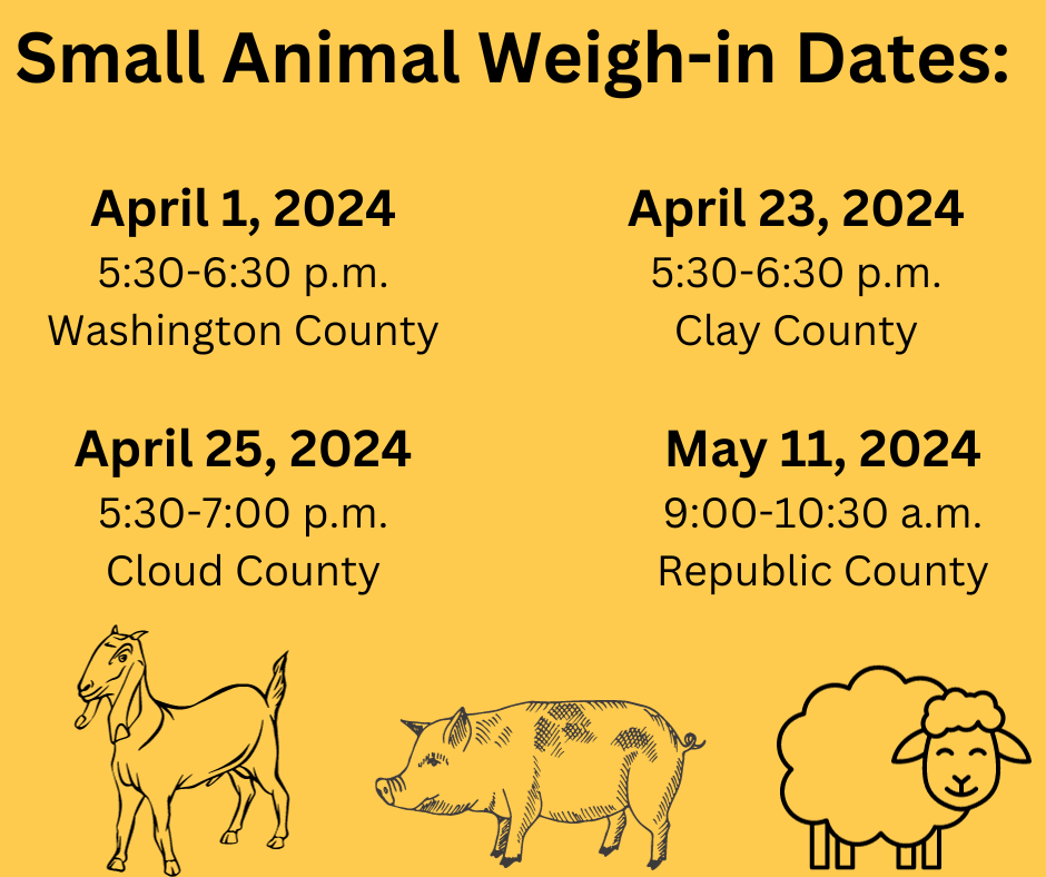 Small Animal weigh-in dates